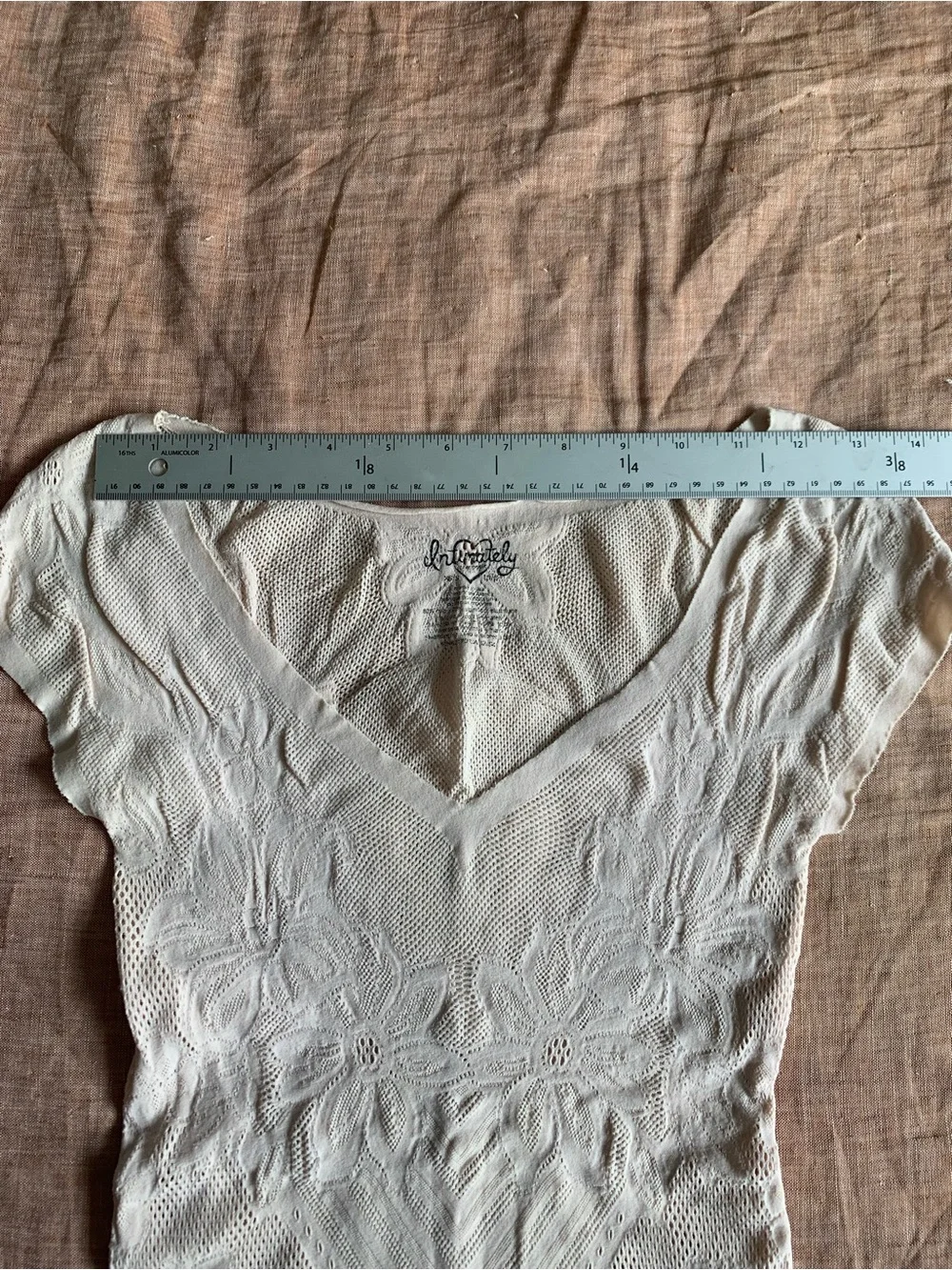 Light Pink Vintage Free People V-Neck Top - Picture 6 of 6